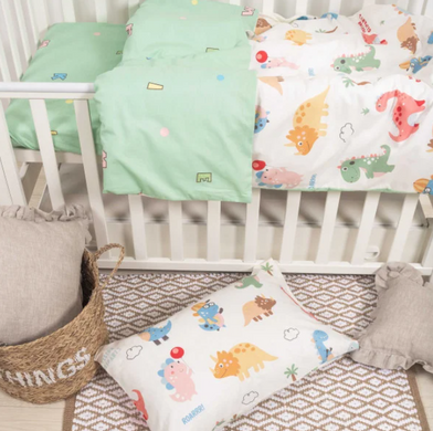 Фото Комплект белья в детскую кроватку Viluta Сатин Твил №639 простынь на резинке