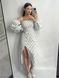 Фото №6 з 9 товару Жіноча муслінова сукня міді біла в барвинок V.Velika 124/23 барвінок