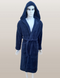 Фото №1 з 6 товару Чоловічий теплий халат з каптуром велсофт Welsoft Zeron Dark blue Синій