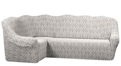 Фото Жакардовий чохол для кутового дивана + крісло Без Спідниці Turkey № 18 Сірий