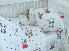 Фото Постельное белье в детскую кроватку Tagtekstil Ранфорс простынь на резинке Панда