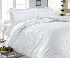 Фото Комплект постельного белья TAG Satin Stripe Luxury Белый  ST-1060
