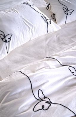 Фото Постельное белье Limasso Stonewashed Вареный Хлопок Butterfly Snow White