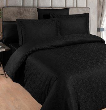 Фото Постільна білизна Lamone Black Jacquard Satin Dark First Choice Сатин Жакард 1939-21