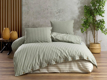 Фото Постельное белье из органического хлопка Organic Deluxe Wide Gray Stripe