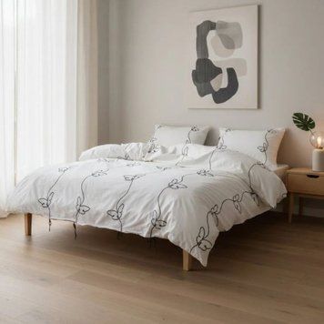 Фото Постельное белье Limasso Stonewashed Вареный Хлопок Butterfly Snow White