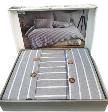 Фото Постельное белье из органического хлопка Organic Deluxe Wide Gray Stripe
