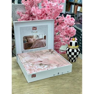 Фото Комплект постільної білизни TAC сатин Digital Blanche Pembe Рожевий p-60228728