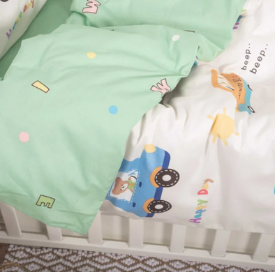 Фото Комплект белья в детскую кроватку Viluta Сатин Твил №638 простынь на резинке