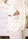 Фото №4 из 5 товара Женская муслиновая пижама Брюки + Сорочка Маленькие Красные Сердечки Крем