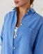 Фото №5 з 10 товару Жіночий лляний костюм Шорти + Сорочка Блакитний Джинс 055/21 джинс