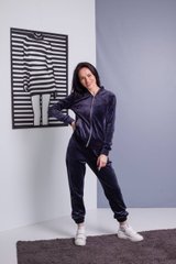 Фото Женский спортивный велюровый костюм на молнии Синий