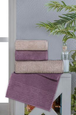 Фото Набір з 4-х махрових рушників Altinbasak Lisa Beige Purple 100% Бавовна m018709 m018710  lisa 2