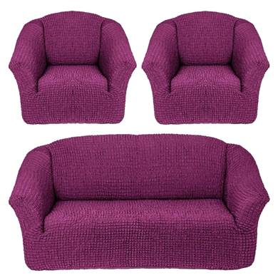 Фото Чохол для 2-х-3-х містного дивана + 2 крісла без спідниці Turkey № 8 Фіолет