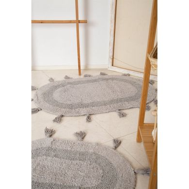 Фото Набор овальных ковриков в ванну Irya 100% Хлопок Hana Gri Серый