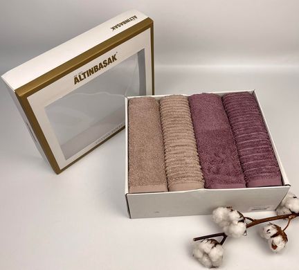 Фото Набір з 4-х махрових рушників Altinbasak Lisa Beige Purple 100% Бавовна m018709 m018710  lisa 2