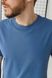 Фото №5 из 8 товара Мужская однотонная базовая футболка 100% Хлопок Синяя