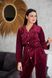 Фото №1 з 8 товару Жіночий домашній костюм Велюр в рубчик Штани + Кофта на гудзиках Марсал 907