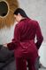 Фото №2 з 8 товару Жіночий домашній костюм Велюр в рубчик Штани + Кофта на гудзиках Марсал 907