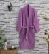 Фото №1 из 4 товара Женский махровый халат шалевый 100% хлопок Mor Фиолетовый