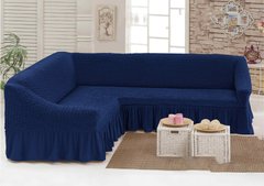 Фото Чехол для углового дивана + кресло с юбкой Turkey № 12 Синий