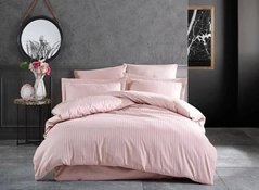 Фото Комплект постельного белья Massimo Monelli Stripe Saten Pembe Розовый