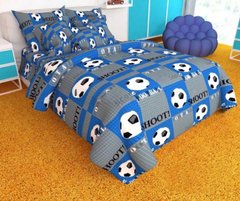 Фото Комплект постельного белья Футбольный Мяч Blue Selena Бязь Люкс 110121
