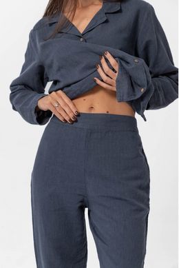 Фото Женские штаны из льна Bruma Оversize Синие
