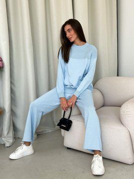 Фото Женские трикотажные вязаные брюки Katrin Голубой