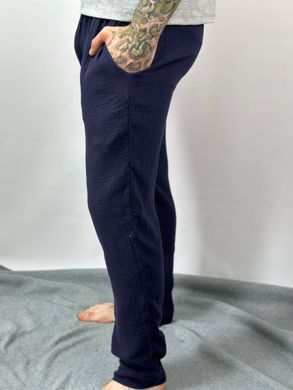 Фото Чоловічі штани з Мусліну V.Velika Темно-сині  123/23 темно синій
