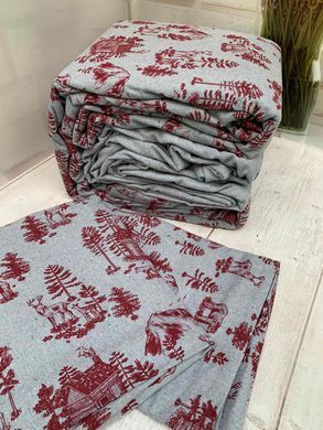 Фото Новорічний комплект постільної білизни Фланель Cotton Collection Kar Grey 41835