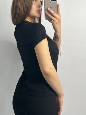 Фото Подовжена базова жіноча футболка 100% Бавовна Чорна 126/23 чорний