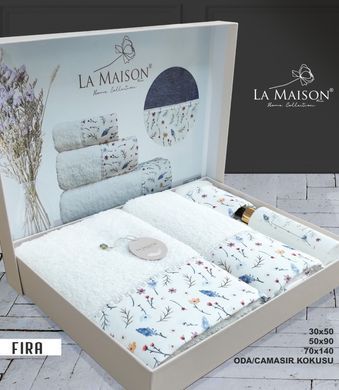Фото Набір з 3-х махрових рушників La Maison 100% Бавовна з ароматом Fira Ekru хм30542