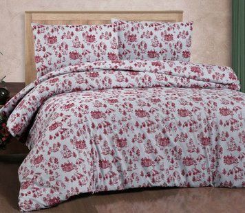Фото Новогодний комплект постельного белья Фланель Cotton Collection Kar Grey