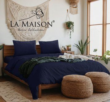 Фото Комплект постільної білизни La Maison Stonewashed Mariella Deep Indigo Варена Бавовна 41143