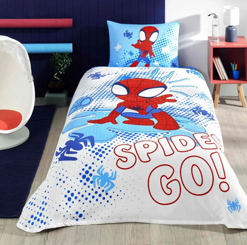 Фото Комплект постільної білизни з піке TAC Disney Spidey & Friends простирадло на резинці p-60304723