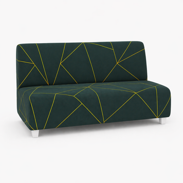Фото Універсальний трикотажний чохол на диван без підлокітників Abstract Geometry Emerald