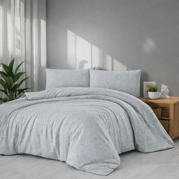 Фото Теплое байковое постельное белье Фланель Cotton Collection Flanel Pazen Grey Mandala