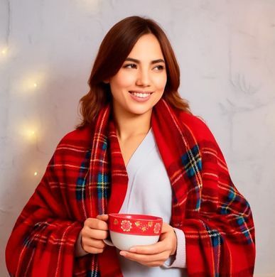 Фото Новогодний плед Wellsoft флисовый Love You Тартан