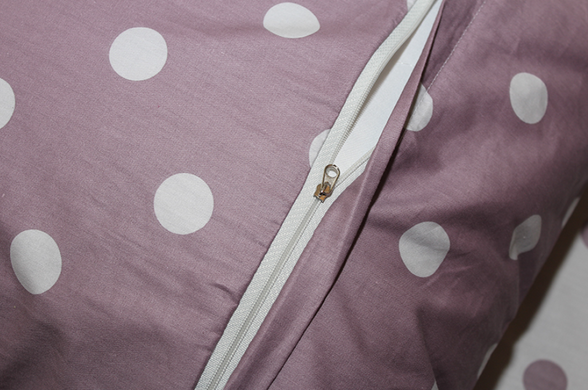 Фото Комплект постельного белья ТМ TAG Сатин Фиолетовые Горошки