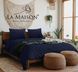 Фото №1 з 2 товару Комплект постільної білизни La Maison Stonewashed Mariella Deep Indigo Варена Бавовна 41143