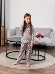 Фото Пижамный комплект в полоску детский Штаны + Рубашка Малиновый д207/23