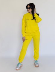 Фото Жіночий спортивний костюм з написом Футер Трьохнитка Жовтий 045/21 Жовтий з написом