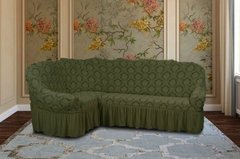 Фото Жаккардовый чехол для углового дивана + кресло Turkey № 8 Зеленый