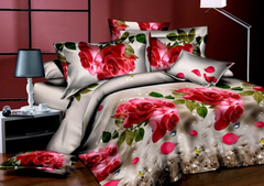 Фото Комплект постельного белья Роза Красная Selena Бязь Люкс 100260