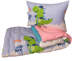 Фото Антиаллергенное одеяло и подушка 50х70 ТМ Tag Eкo Пух в Ранфорсе Крокодильчик
