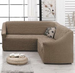 Фото Чохол для кутового дивана без спідниці Turkey № 2 Сіро-коричневий