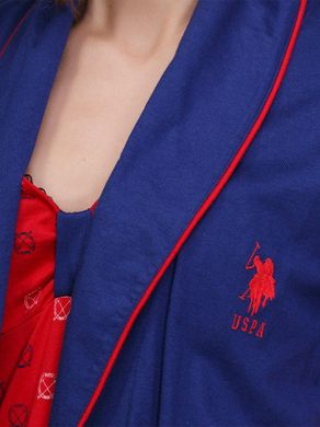 Фото Жіночий комплект U.S. Polo Assn 15129 Туніка + Халат Синій