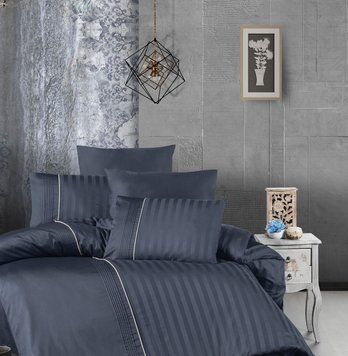 Фото Сатиновое постельное белье First Choice Deluxe Satin Dark Modalife Denim