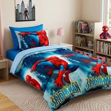 Фото Комплект постільної білизни ТМ Tag Ранфорс 100% Бавовна R8662 Spiderman Людина Павук ДП-R8662